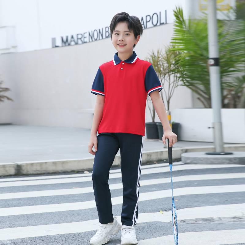 Summer Short Sleeve Student Uniform Set: High School Sportswear with Logo, Men's and Women's Two-Piece