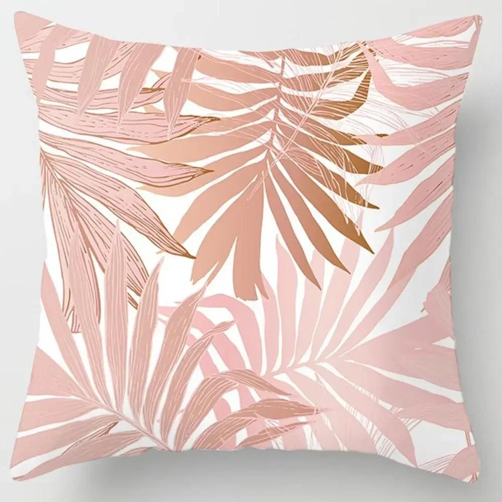 Modern Pink Pillow Case Polyester Peachskin Soft Cushion Cover Car Sofa Bedroom Living Room Fashion Home Decorative Pillowcase