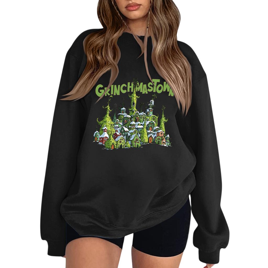 Crewneck Sweatshirt For Women Fall Graphic Sweatshirts Vacation Long Sleeve Drop Shoulder Pullover