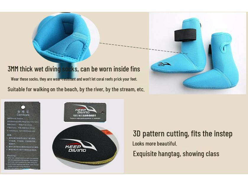 Thickened Non-Slip Snorkeling and Diving Socks with Side Opening - DS-102