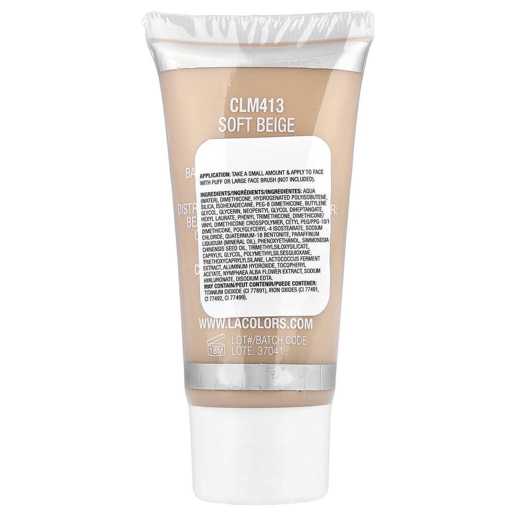 L.A. Colors, Natural Skin Tint, CLM413 Soft Beige, 30ml (1fl oz)