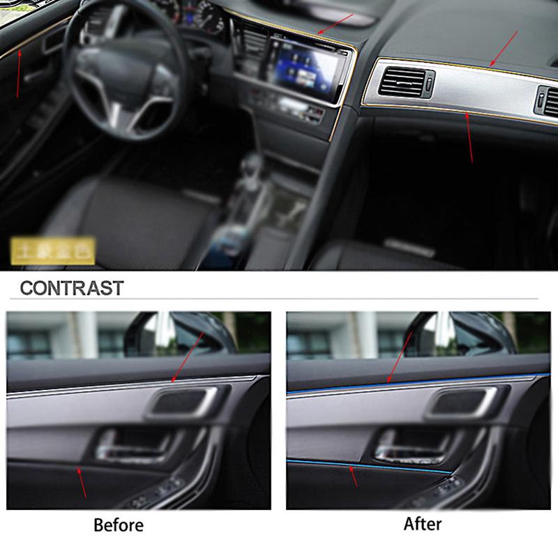 5M Car Dashboard Door Edge Insert Trim Styling Interior Decorative Moulding Universal Auto Accessories Insert Strip With Scraper
