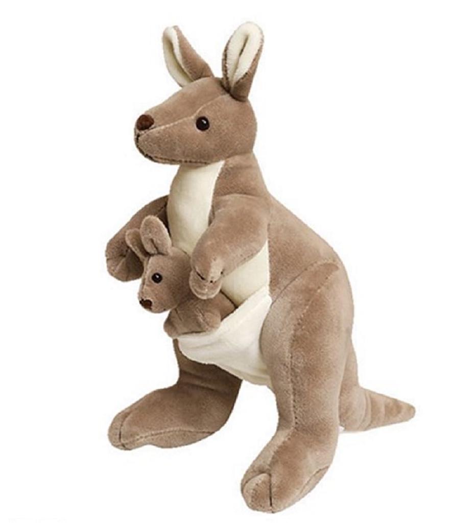 Kangaroo Plush Toy (Gray, 60cm) Parent and Child Kangaroo Animal Celebration Gift