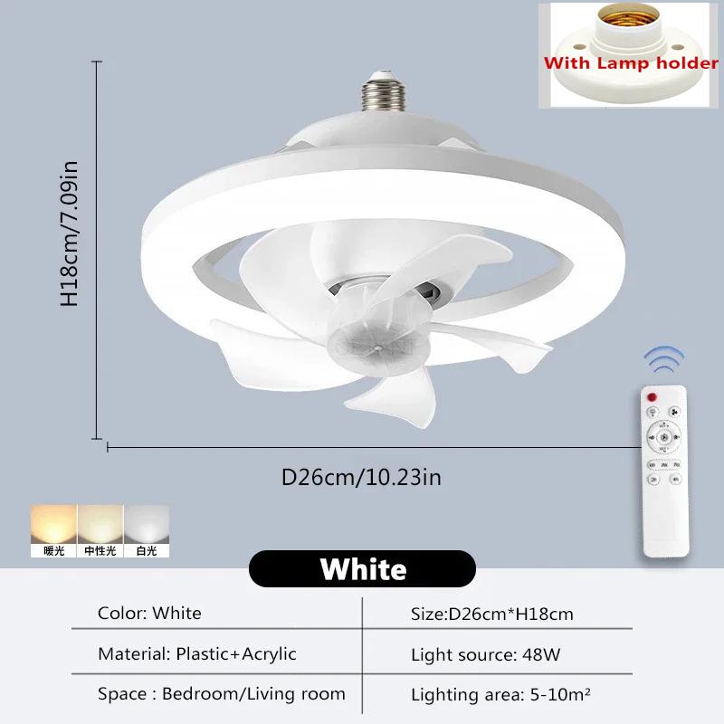 360° Rotation Ceiling Fan Light LED fan Lamp For Living Dining Room Bedroom 3 Gear Wind Speed Periodic Fan Decorative Lighting