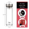 Sinuo 2024 Double-Wall Glass Water Bottle with Lid