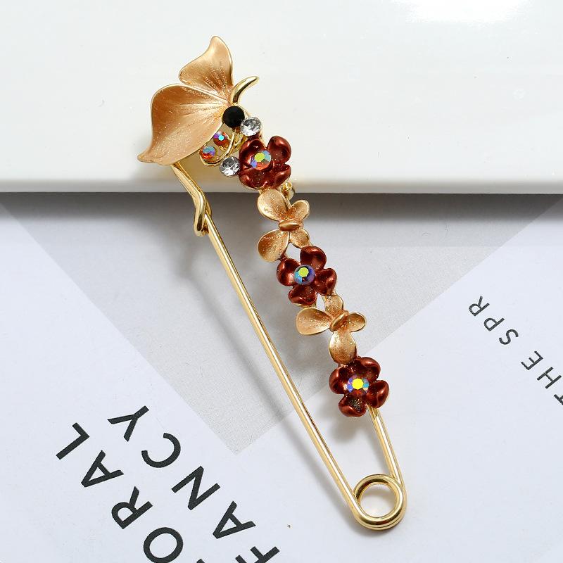 Oil silk scarf buckle brooch women's fixed clothes cardigan pin tulip flower temperament versatile accessories