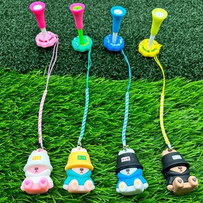 Cartoon Anti Lost Golf Tee Hanger with Tee Plastic Donut Design Golf Tee