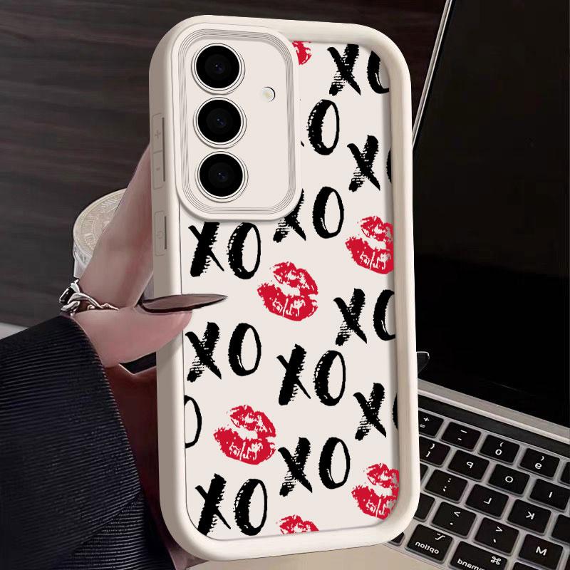 Kiss me Love Red Lips S24FE Phone Case For Samsung S25 S24 S23 Ultra 5G S22 S20 Plus S21 FE Cases Cover Galaxy S25Ultra Funda