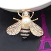 Pearl Crystal Diamond Cute Bee Brooch: Insect Lapel Pin Corsage