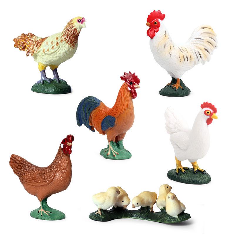 Realistic Farm Animal Models: Big Yellow Duck, Rooster, Turkey, Goose, and Swan