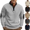 Loose Men S Casual Half Zip Stand Collar Long Sleeve Fleece Sweatshirt For Fall Winter