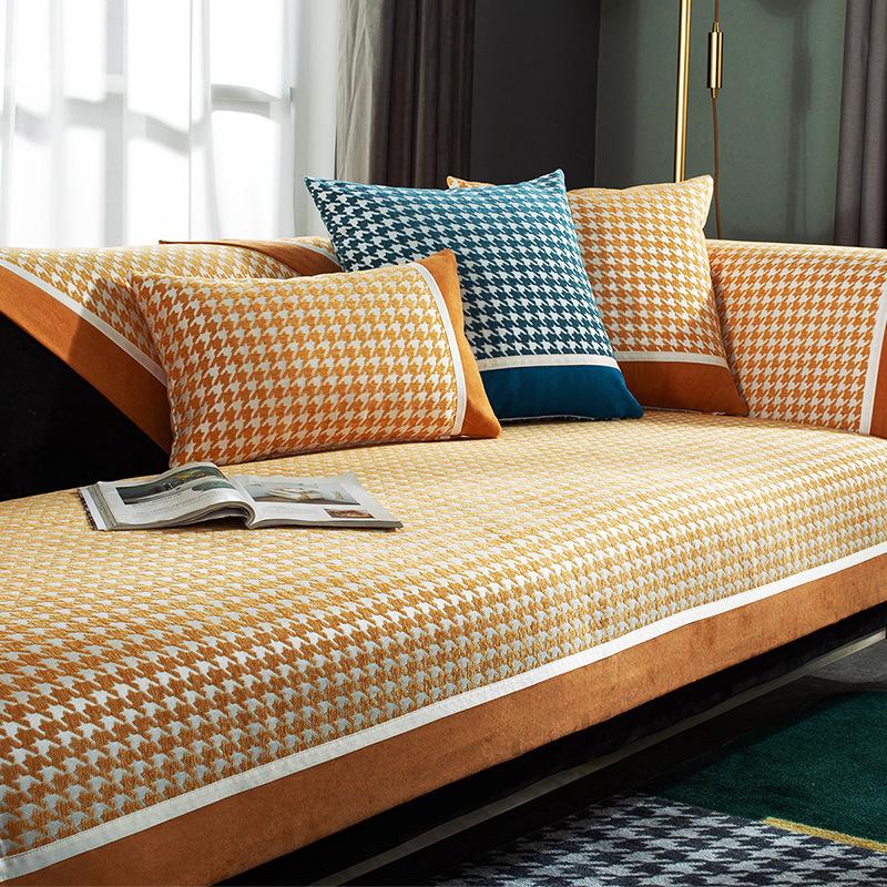 Poduszka na sofę Cztery pory roku Uniwersalna szenilowa antypoślizgowa narzuta na sofę Poduszka w stylu lekkiego luksusu Pokrowiec Ręcznik