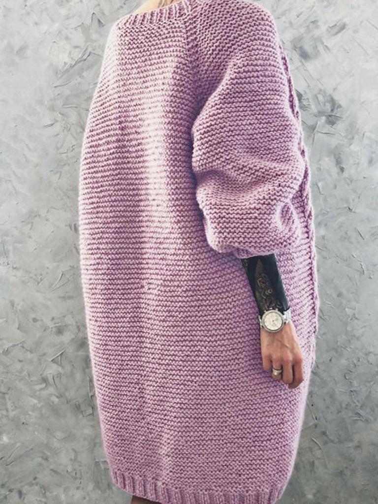 Cardigan lung tricotat european și american pentru primăvară, toamnă și iarnă