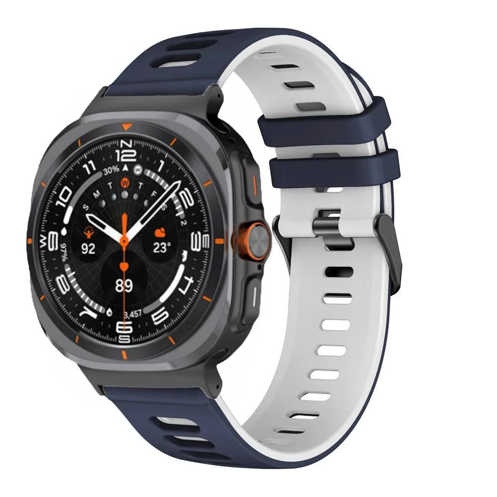 Two-tone Silicone Strap for Samsung Galaxy Watch Ultra 47mm Band Bracelet Wristband for Samsung Galaxy Watch 8 Ultra Belt Correa