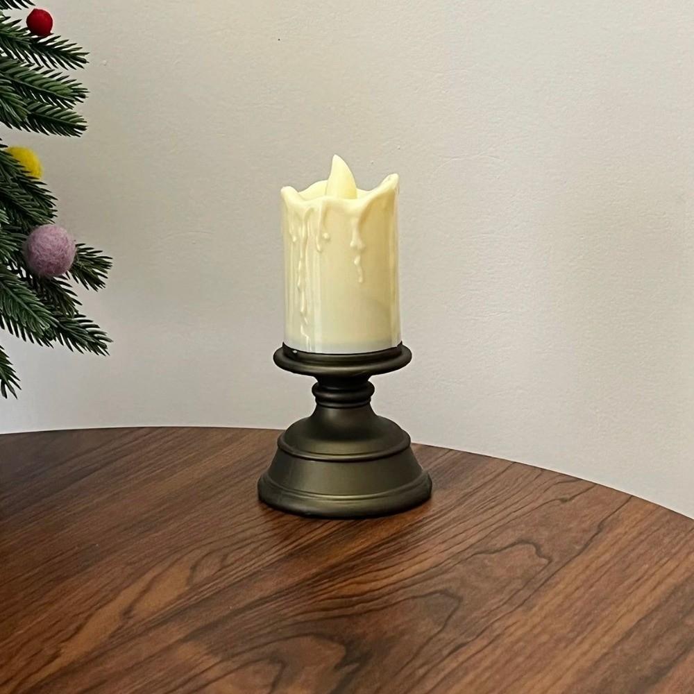 Simulation Candle LED Electronic Candle Light Roman Pillar Candlestick  Dinner Party Supplies