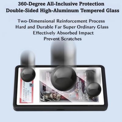 2-i-1 PSA/CGC Graderat Kort Skyddslåda Genomskinligt UV-skydd Metall Magnetiskt Fodral Hållbart Dubbelsidigt Glas