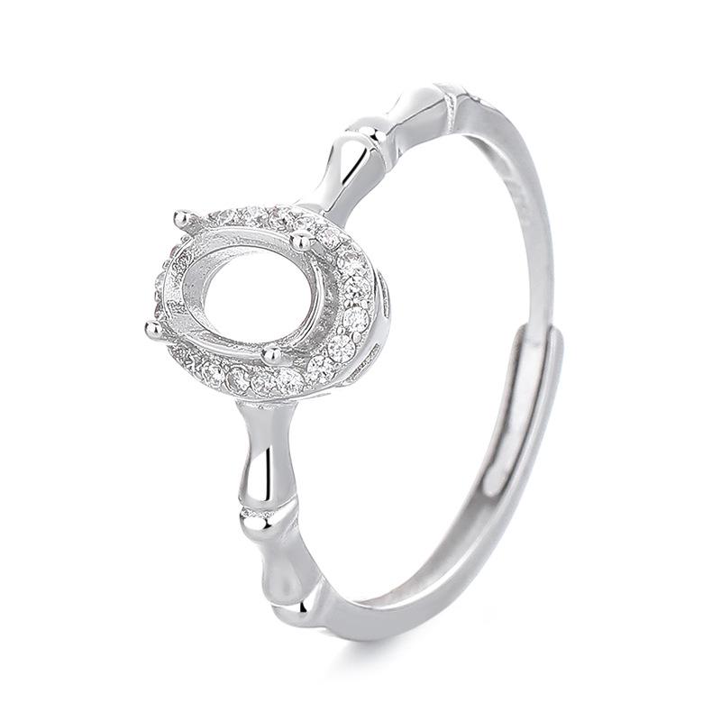 Women's Classic Oval Imitation Diamond Copper Ring Setting