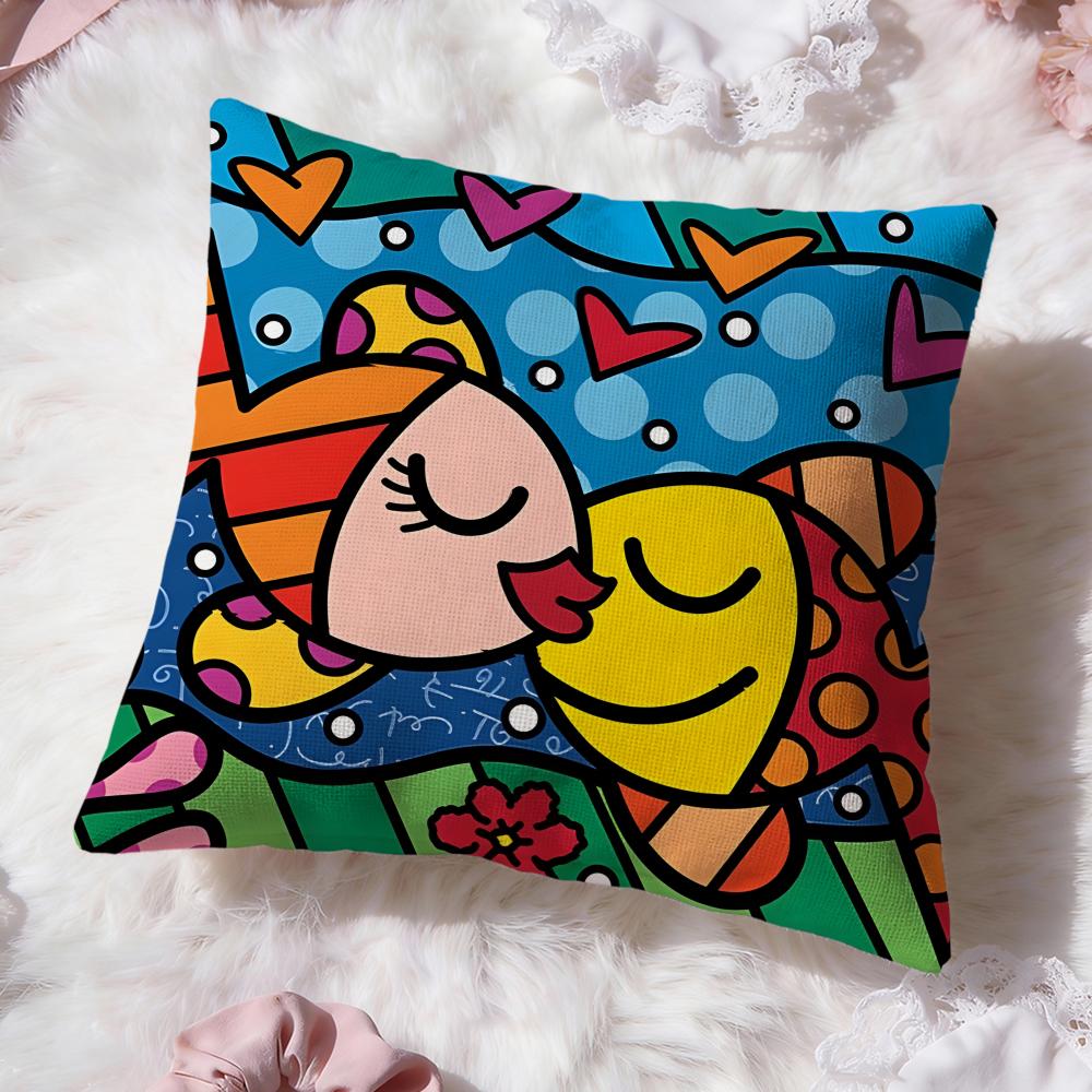 B-Britto Art Design Kissenbezug Premium Komfort Wendbarer Kissenbezug -Zwei in Einem Design für Jedes Zimmer & Autoinnenraum