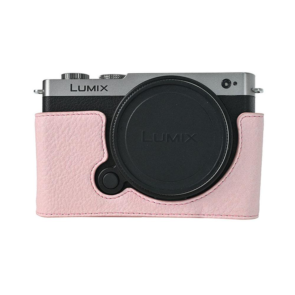

Litchi Pattern PU Leather Camera Half Case For Panasonic Lumix S9 Battery Opening Magnetic Bottom Cover
