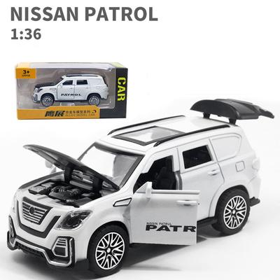 1/36 skala Nissan Patrol Diecast bilmodell leketøy, tilbaketrekkende leketøy for barn Småbarn Gutter Jenter Gavesamling