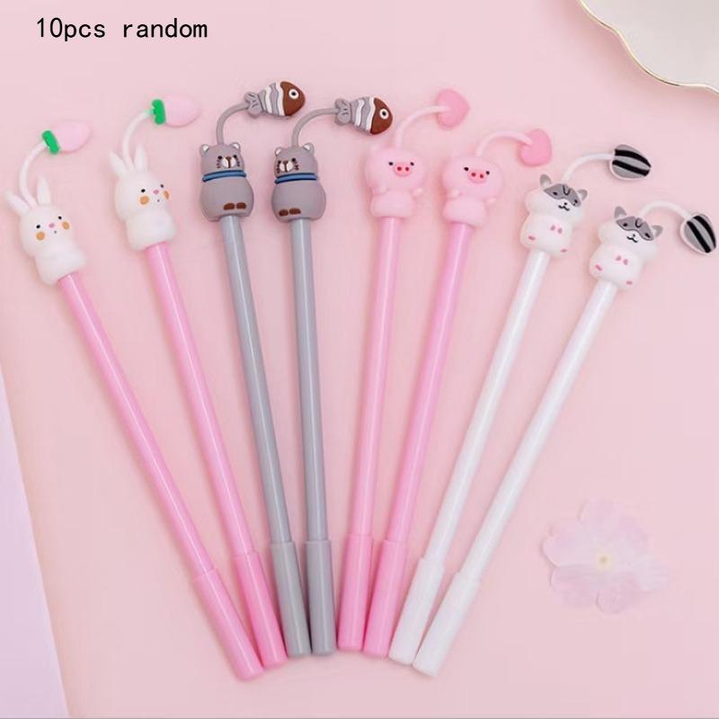 Kawai Stationery Creative Cartoon Cute Paradise Gel Pen Fresh and Student Exam Water Black Writing Signature Office Supplies