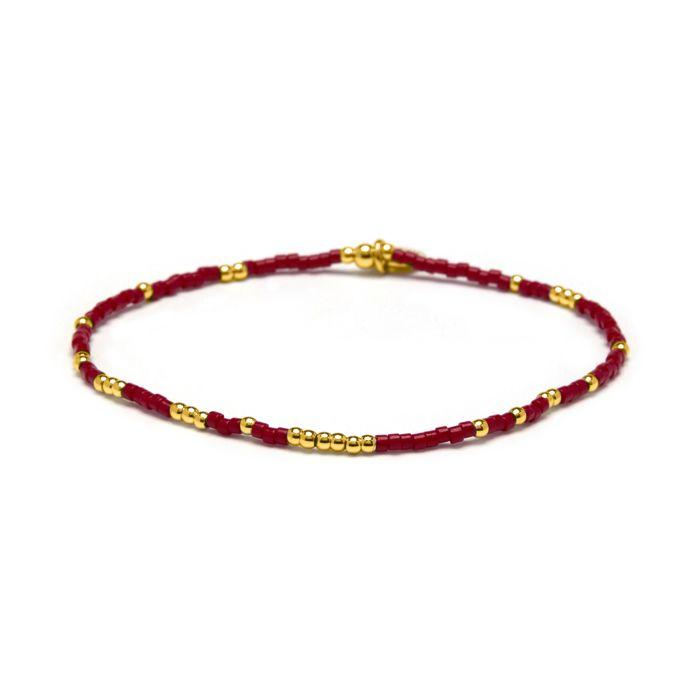 Pulsera - LUXENTER - Xanvi - Cristal rojo - Acabado oro amarillo 18K - Diámetro 55 mm