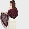 Sophisticated Velvet Shawl Scarf for Women Evening Dress Cover Up Shoulder Wrap Wedding Guest Fringed Scarf