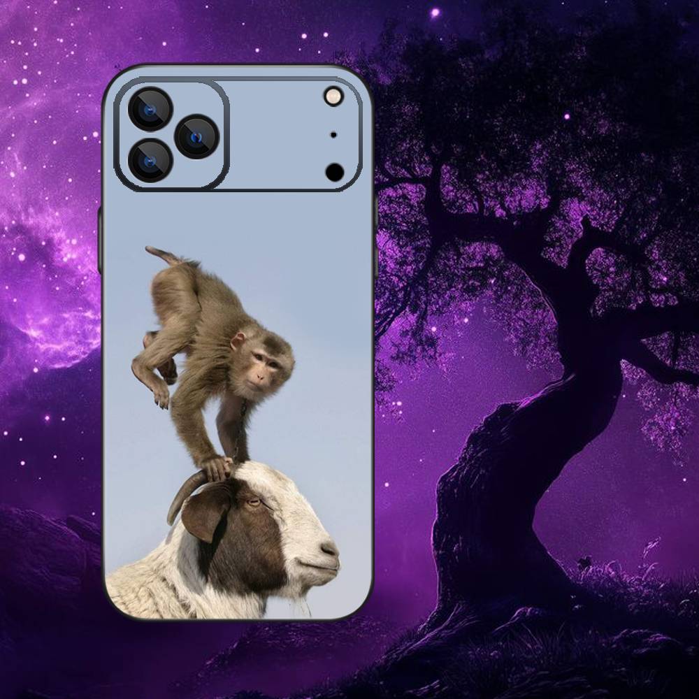Cute Funny Monkeys Symbol Phone Case For iPhone 17,16,15,14,13,12,11,Pro Max,XSX,,XR,SE,Mini,8,7,Soft Silicone Black Cover