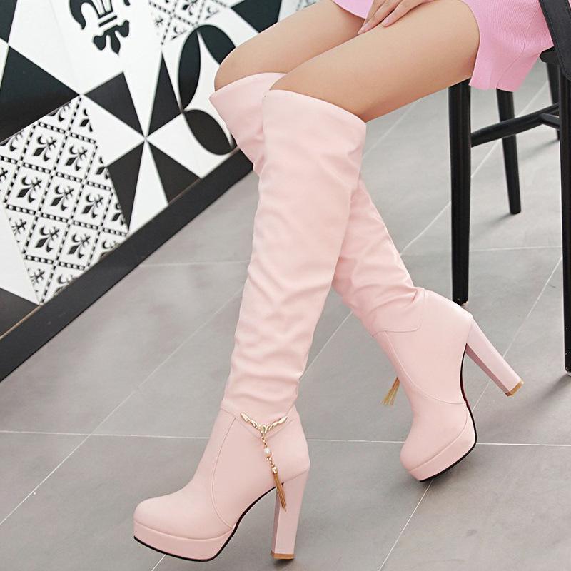 Boots Women's Boots Women's Autumn and Winter Women's Shoes Long Simple Fashion Boots High Heel Boots