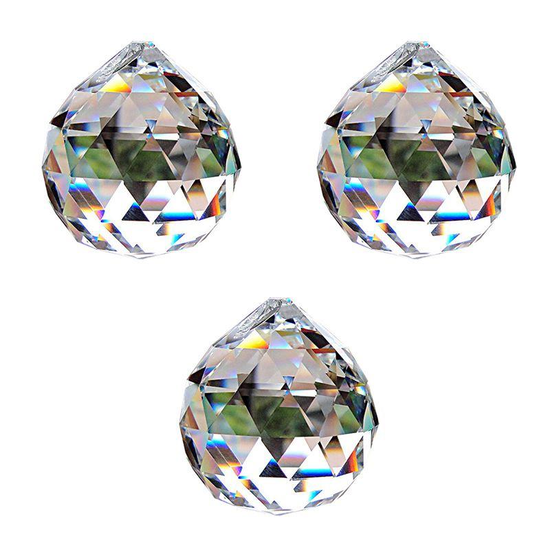 Shui Hanging Feng Crystal Ball Clear Faceted Sphere Sun Catcher Prism Rainbow