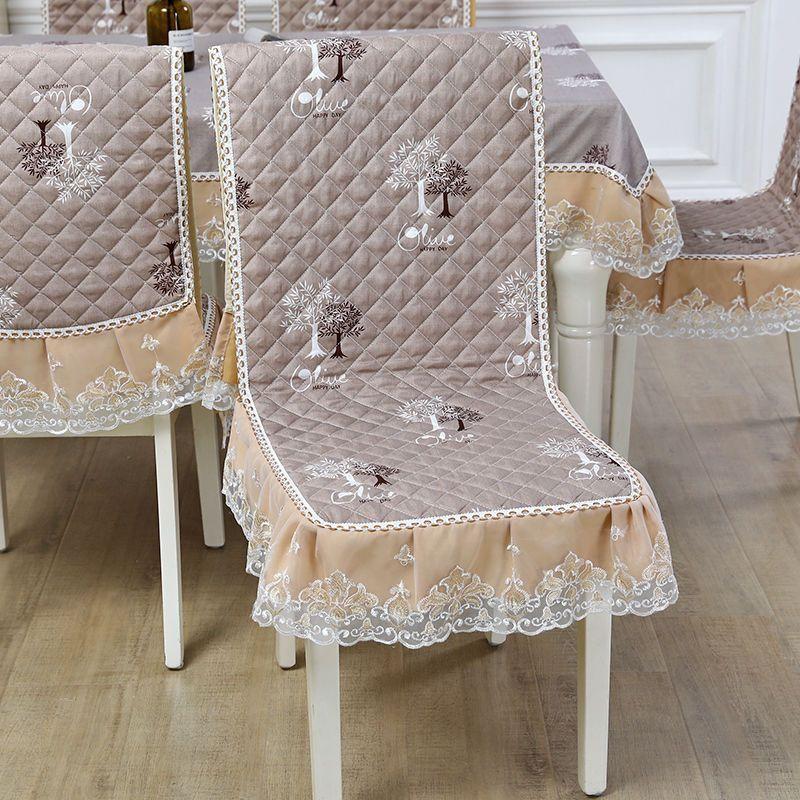 One-piece Dining Table and Chair Cover Dining Chair Cushion Chair Cover Set Household Chair Cushion Rectangular Round Coffee