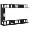 9 Piece TV Cabinet Set Black Oak Effect Wood Based Material