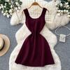 French light luxury pink sleeveless A-shaped dress women's summer high waist and thin versatile temperament commuter dress