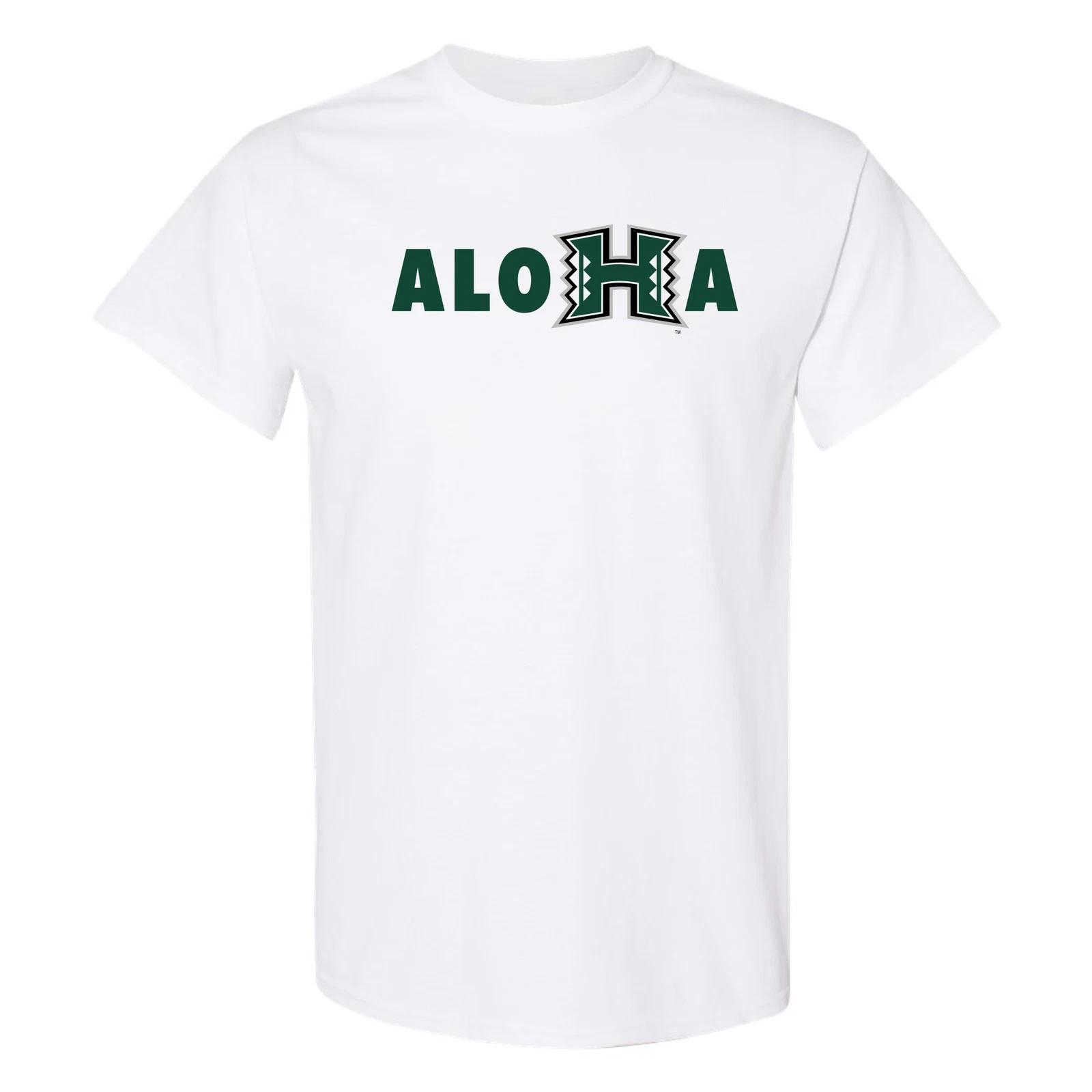 Hawaii Manoa Rainbow Warriors ALOHA T Shirt - White 3XL