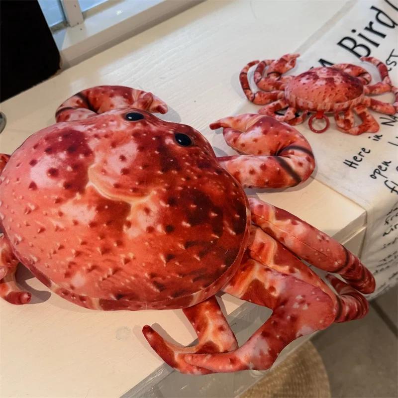 Lifelike Crab Plush Toy Soft ReaListic Crab Stuffed Pendant Doll Key Chain Bag Decoration Toys Birthday Gift Christmas Present
