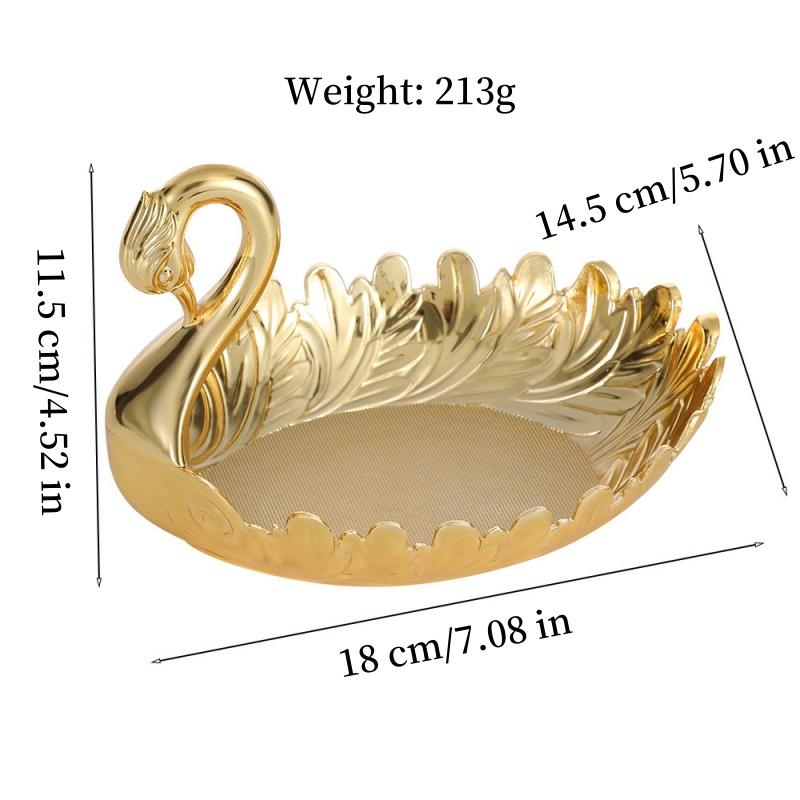 

European Fruit Plate, Alloy Peacock Plate, Gold Snack Plate, Candy Plate Decoration Home Tabletop Living Room Decoration, 18cm 7.08 in
