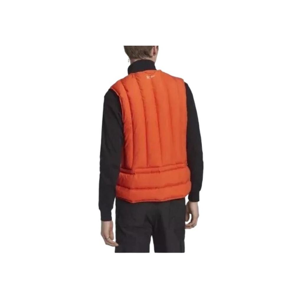 adidas Originals Logo Print V-Neck Zip Vest Men Vests Orange HM6750