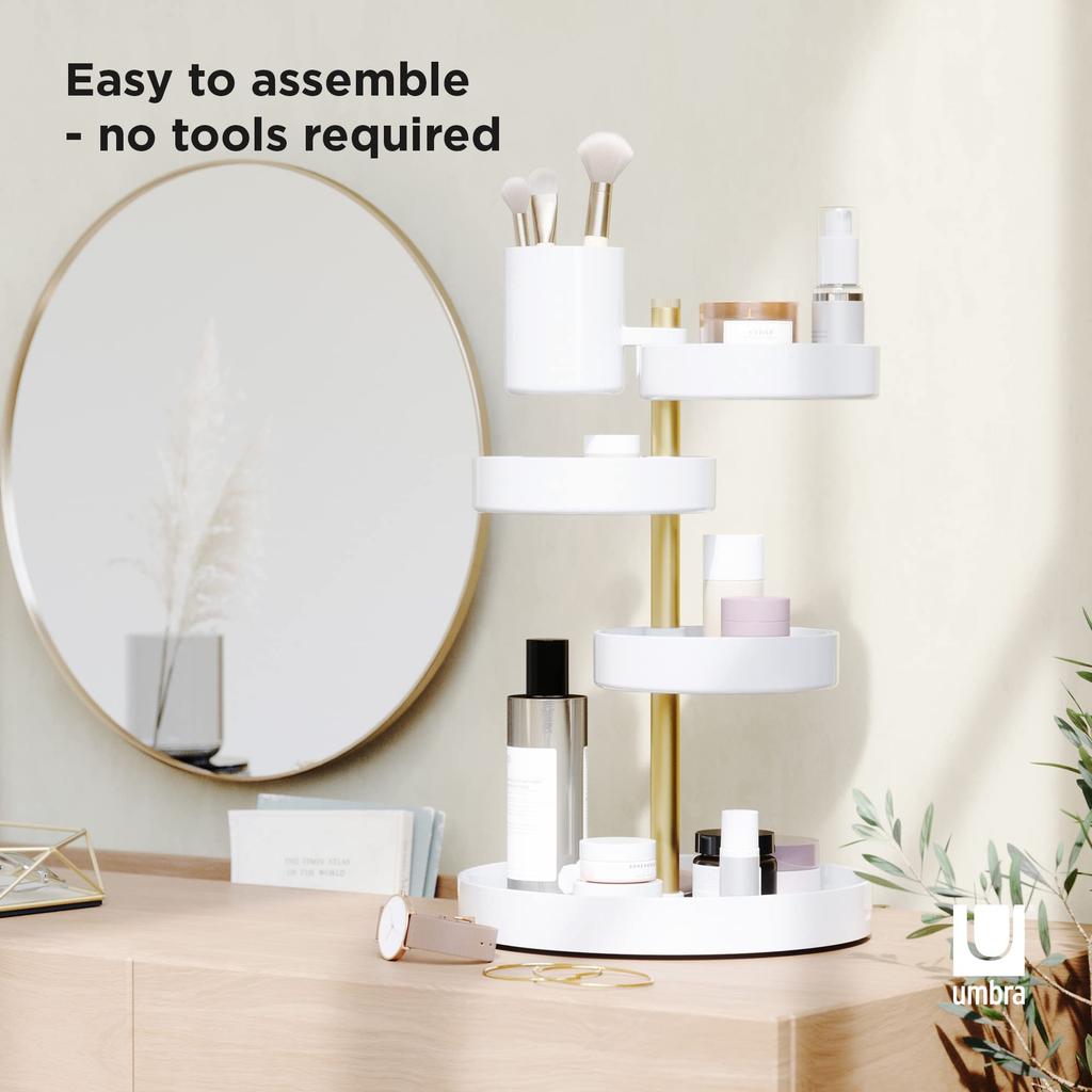 UMBRA Pirouette Organizer, White/Brass