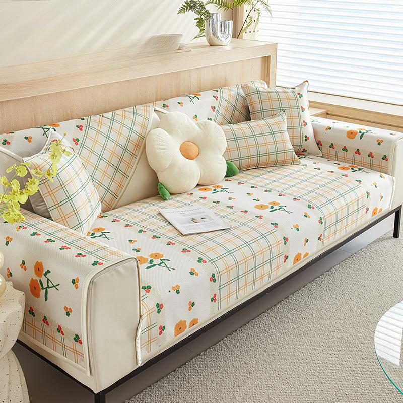 Sofa Cushion Ins Style High Sense Anti-Slip Summer Sleeping Mat Cushion Sofa Cover Cloth