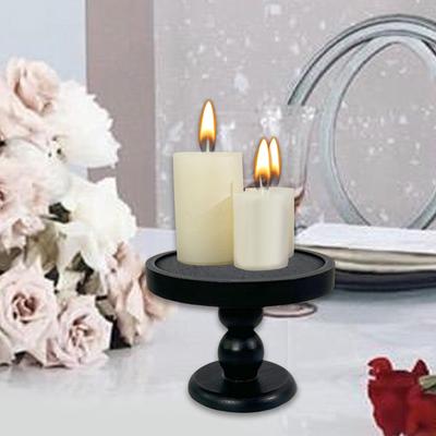 Candle Plate Holder Round Plate Display Cupcake Retro Design Riser Candle Stand for Events Party Home Kitchen Decoration