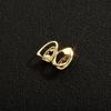 Zweifarbige Hohlherz-Gold-Grillz Streetwear Hip Hop Zähne-Set