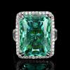 Copper Bottom Gold-plated Simulation Redeen Cut Square Diamond Ring Female Main Stone 15 * 20