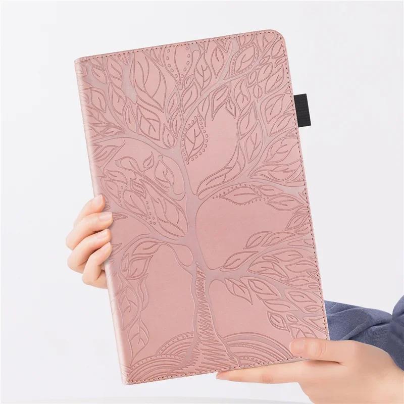 For Honor Pad X8a Tablet Case PU Leather Card Slot Soft TPU Tree Cat Funda For Honor Pad X8A Cover 11.0 inch 2024 Caqa + Stylus