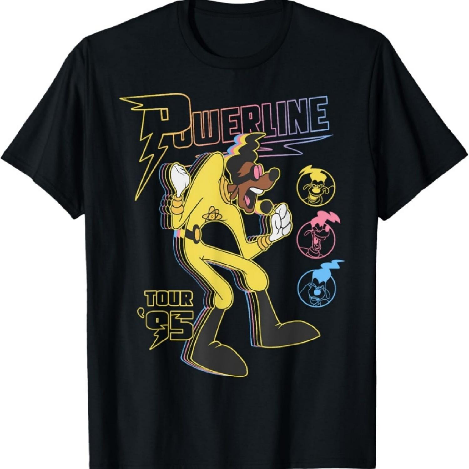 Disney A Goofy Movie Powerline Tour  95 Retro Neon Poster T-Shirt S разноцветный