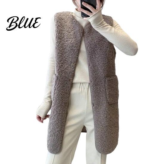 Women Polyester Vest Lady Jacket V-Neck Button Sleeveless Coat Stylish Casual Beautiful Closure with Pocket