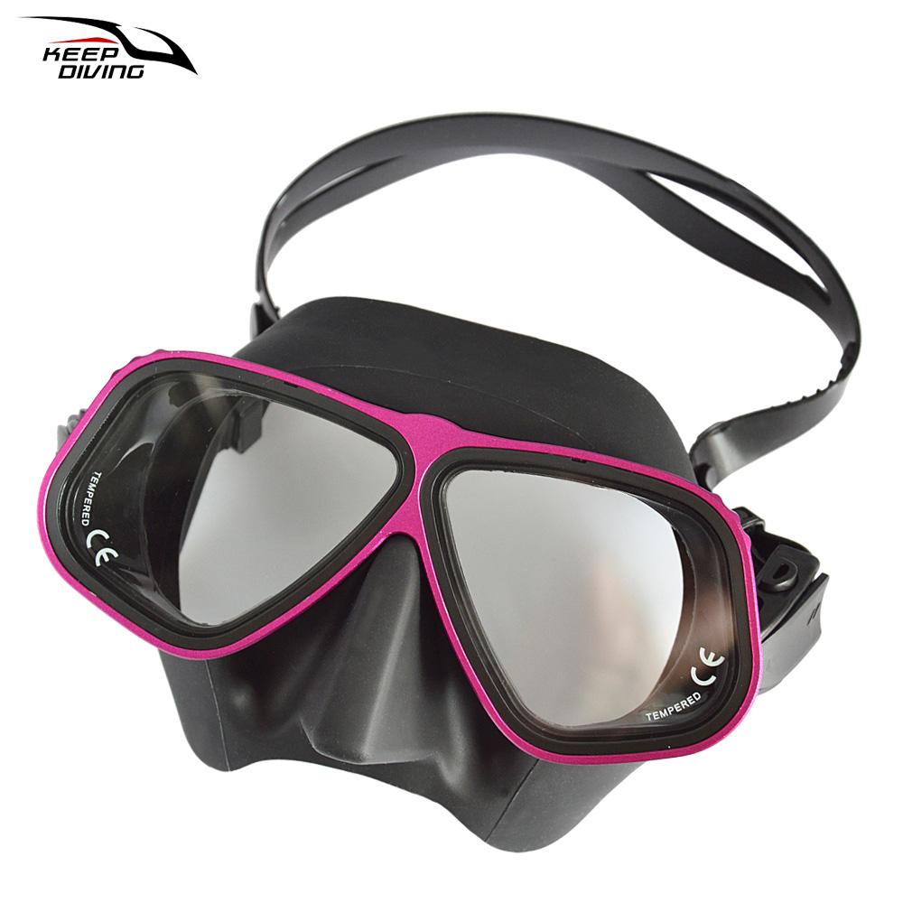 Free Diving Mask Ultra Low Volume Snorkeling goggles  Color Alloy Frame  Diving Goggles For Scuba Dive