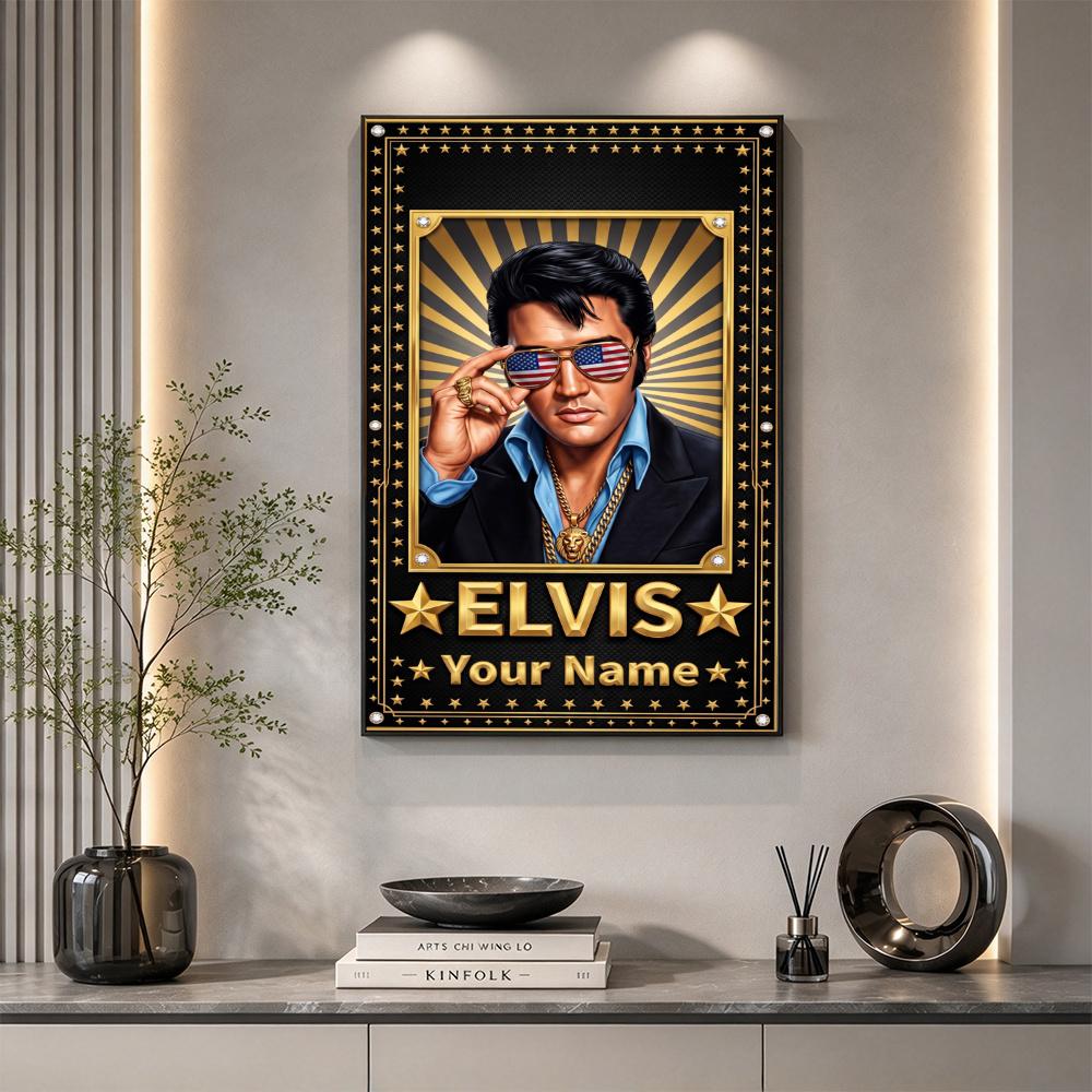 Elvis Presley Customize Your Name Diamond Painting Round Diamond Rhinestones Mosaic Diamond Embroidery Wall Paintings Rhinestones Gift Frameless