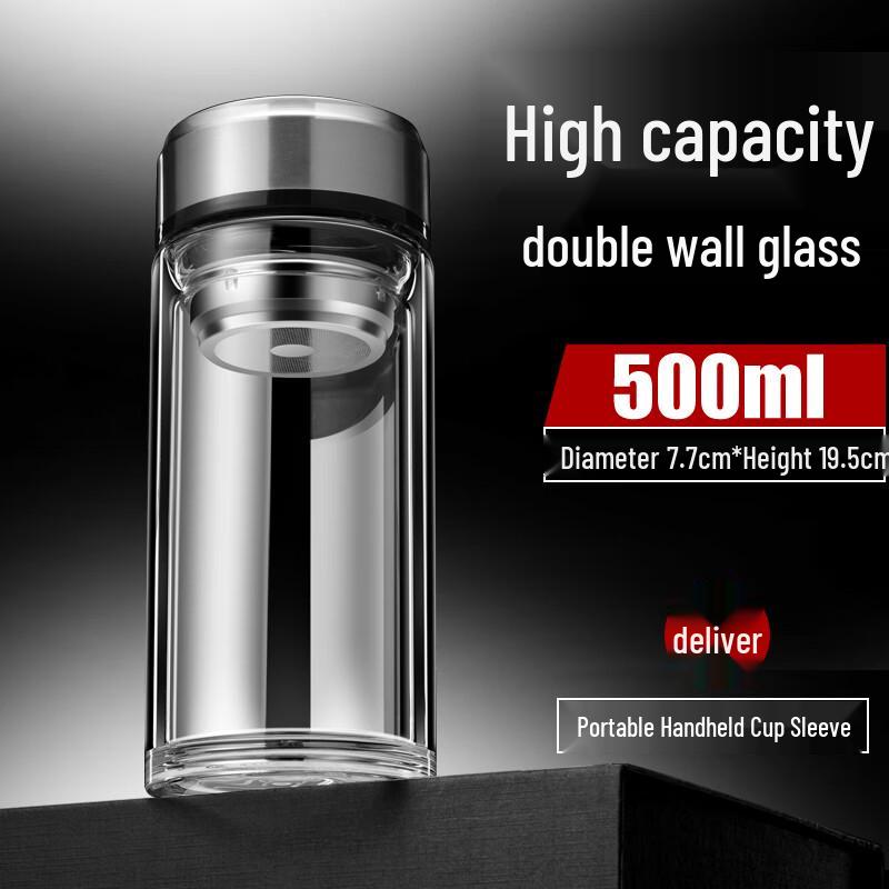 Changling Men s Double-Wall Borosilicate Glass Tea Cup