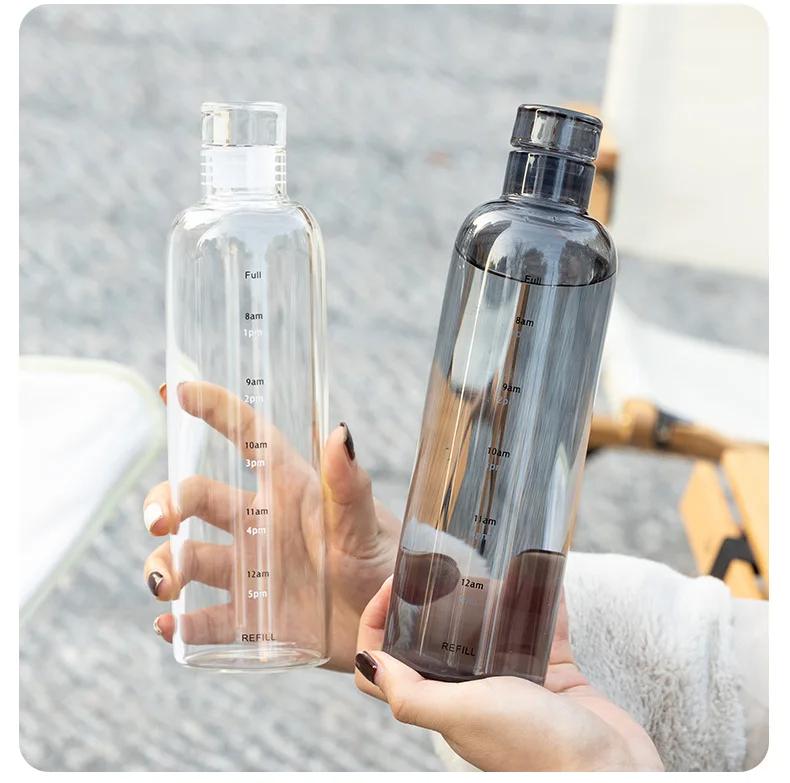500ml Plastic Water Bottle with Time Marker Creative Large Capacity Leakproof Drink Bottle Gym Sport Water Bottles