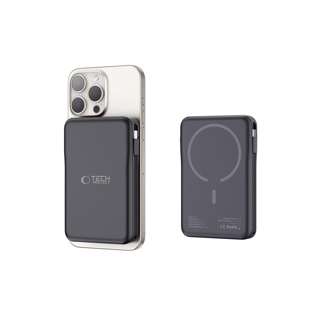 Magnetická powerbanka PB31 10000mAh 15W MagSafe s kabely USB-C iPhone Lightning - černá